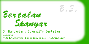 bertalan spanyar business card